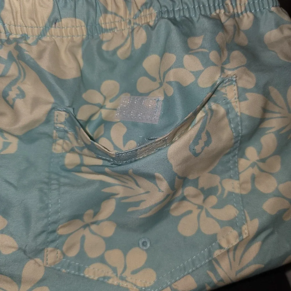 Exist Men's Swim Trunks Board Shorts Size XXL Cargo Drawstring Floral Pattern